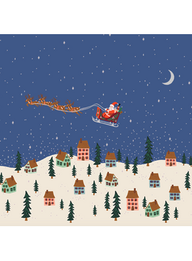 Rifle Paper Co Holiday Classics Santa's Sleigh Metallic Navy