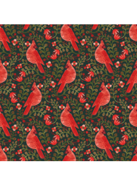 Rifle Paper Co Holiday Classics Cardinals Metallic Evergreen