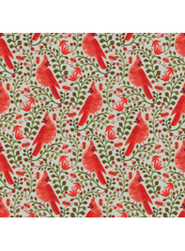 Rifle Paper Co Holiday Classics Cardinals Metallic Mint