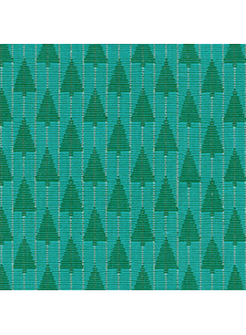 Northcott Anna Maria Parry Silver Lining Tree Farm Turquoise