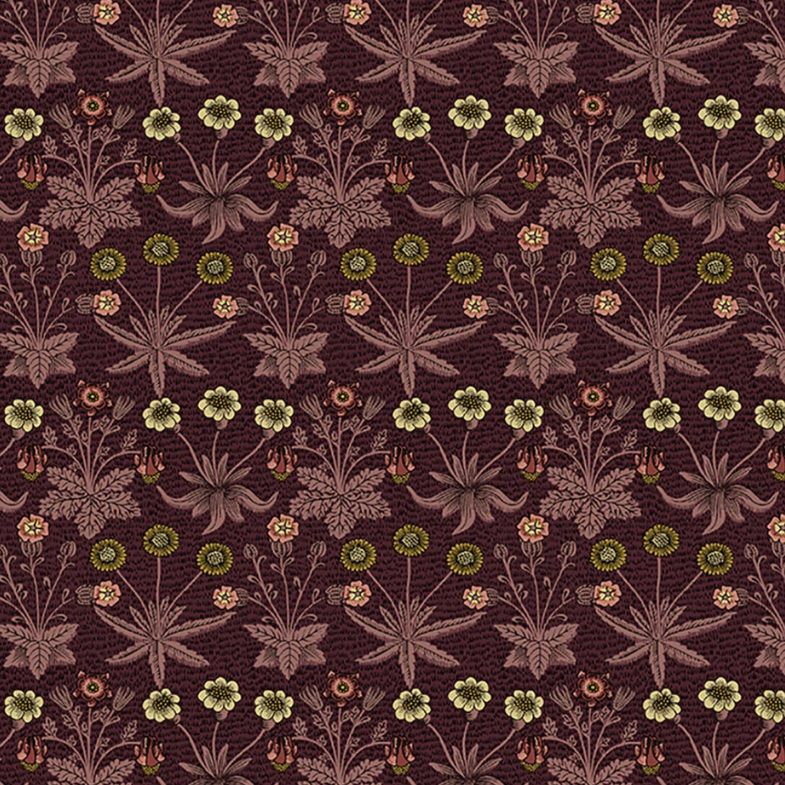 Free Spirit Fabrics Morris & Co Lodden Daisy Fields Madder