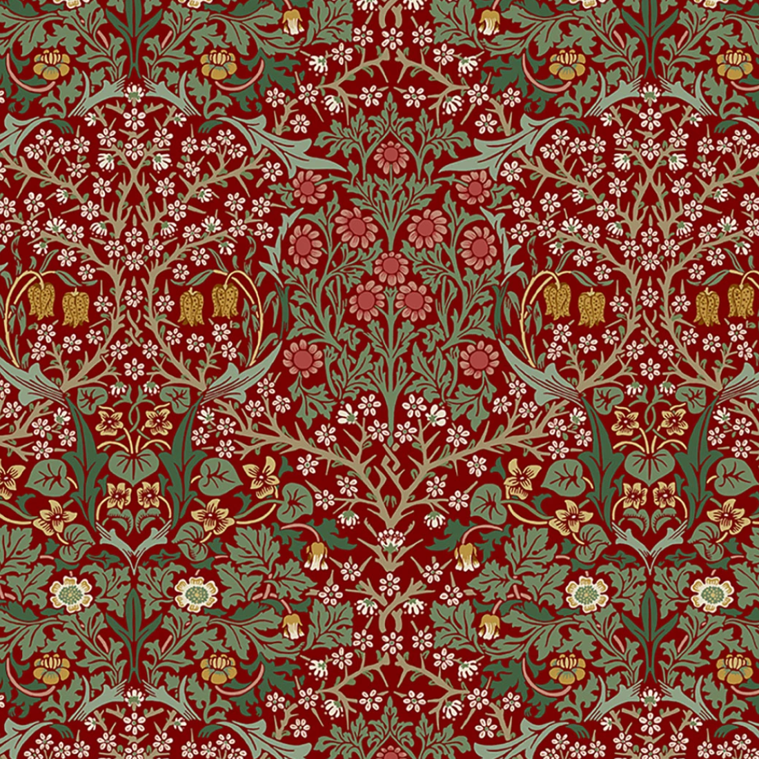 Free Spirit Fabrics Morris & Co Suffolk Holiday Blackthorn Thorned Rose