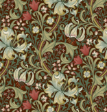 Free Spirit Fabrics Morris & Co Suffolk Holiday Golden Lily Ruby