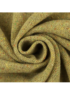 Italian Wool Silk Sweater Knit Olive Mustard