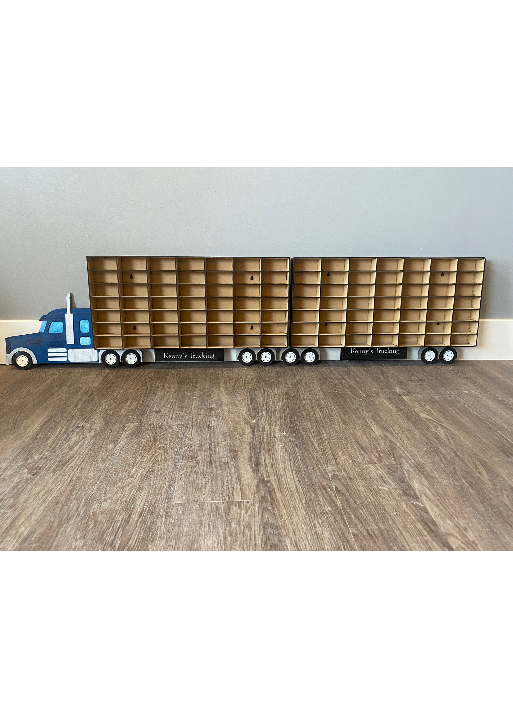 Laser cut Display for Hotwheels Matchbox toys. Truck and 1 Trailer