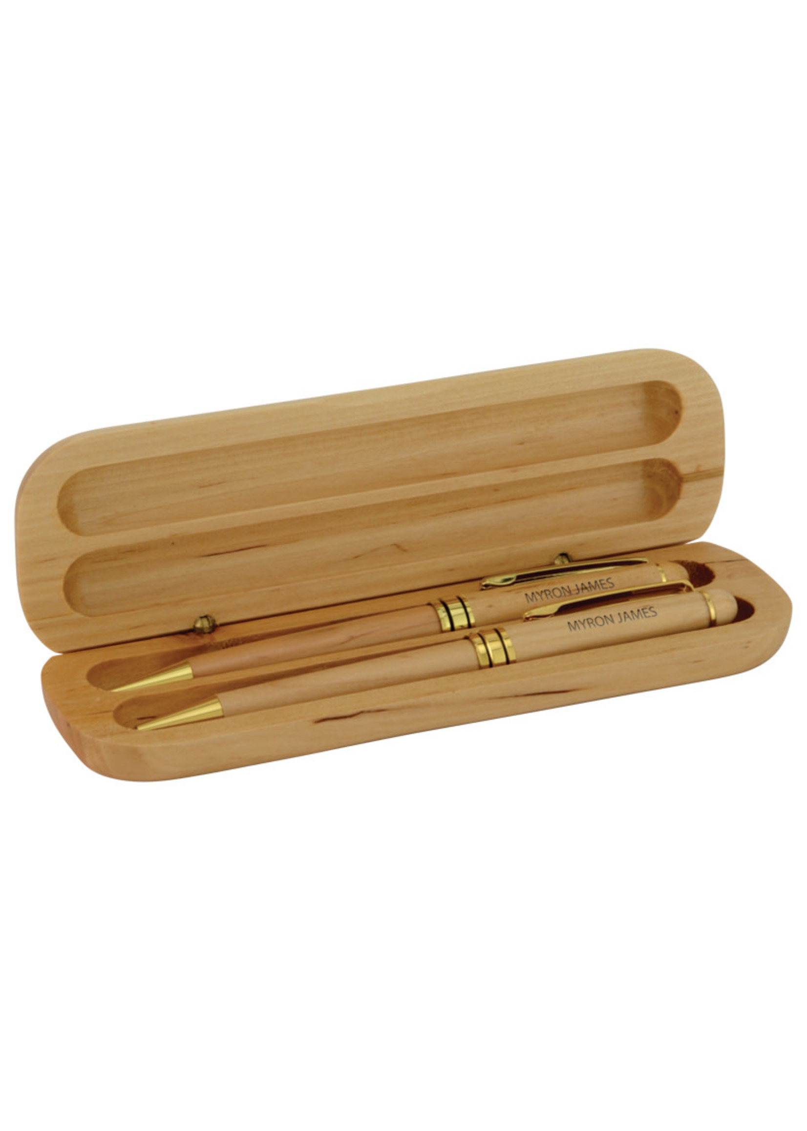 Maple Pen & Pencil Set Case Double Cavity