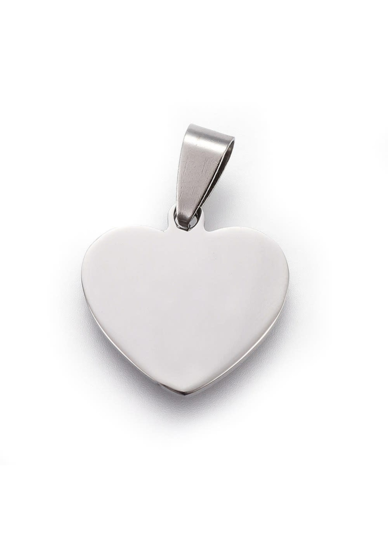 19x20  SS Heart Pendant - Polished