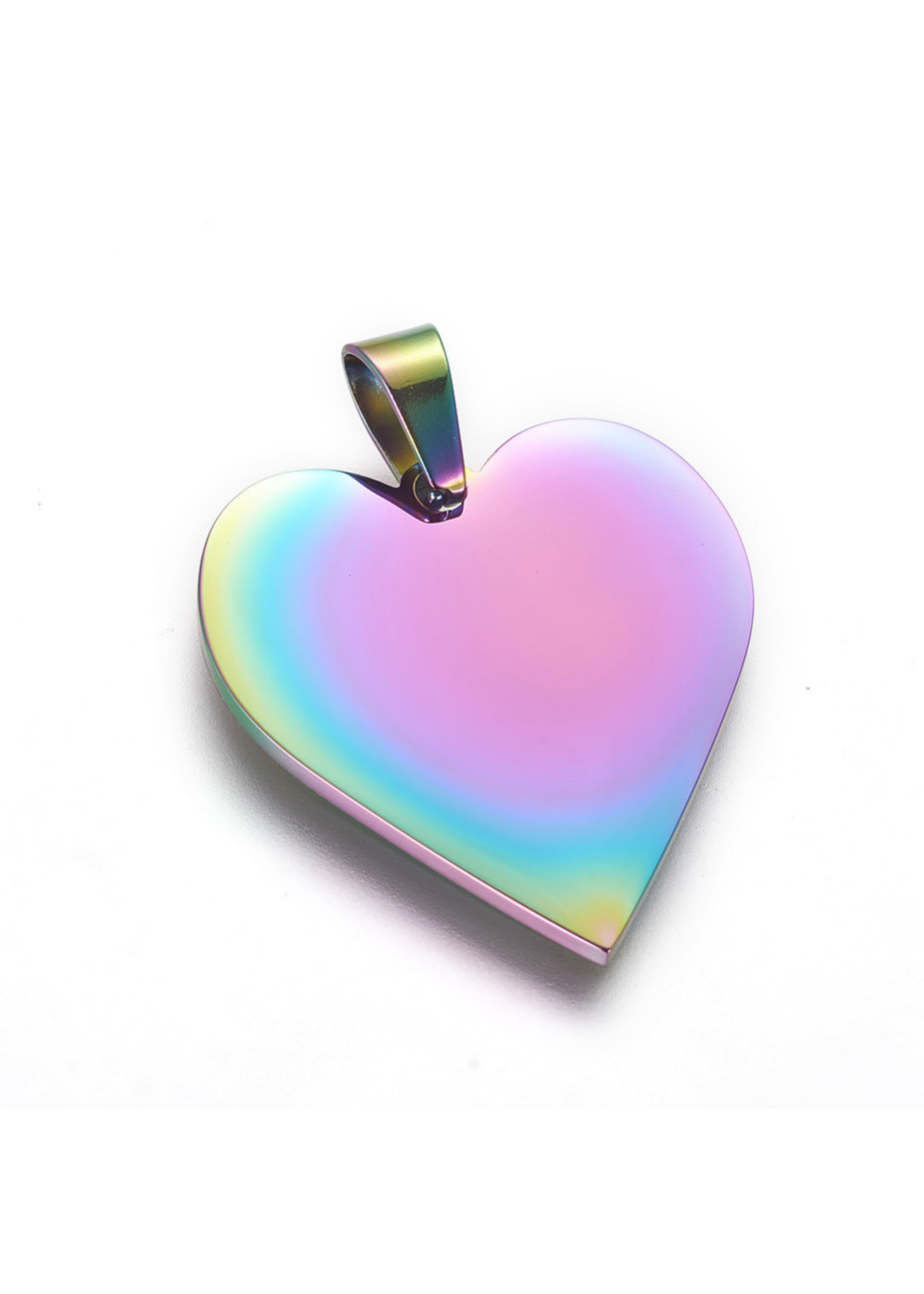 25x23 SS Heart Pendant - Rainbow