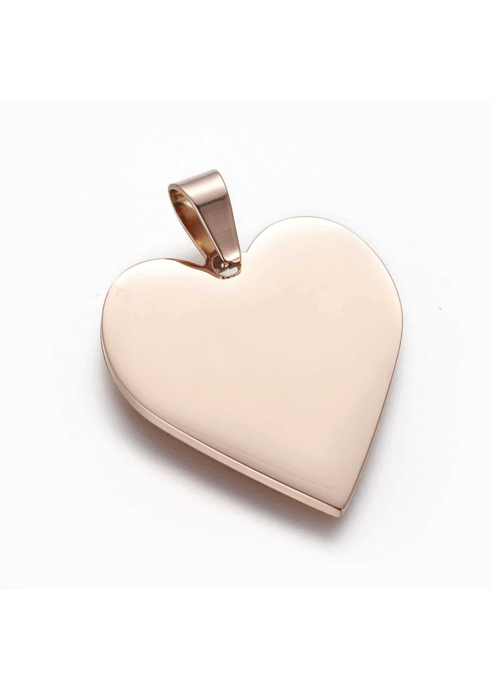 25x23 SS Heart Pendant - Rose Gold
