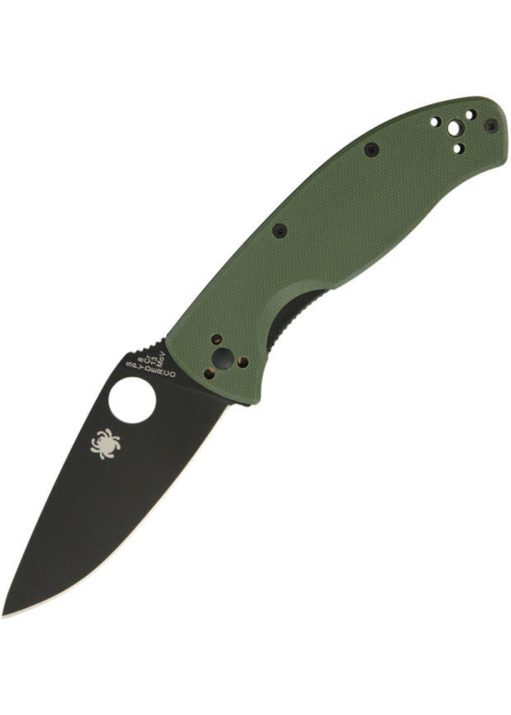 Spyderco Spyderco Tenacious Folding Knife 3-3/8" Black Plain Blade, Foliage Green G10 Handles - C122GPBGR