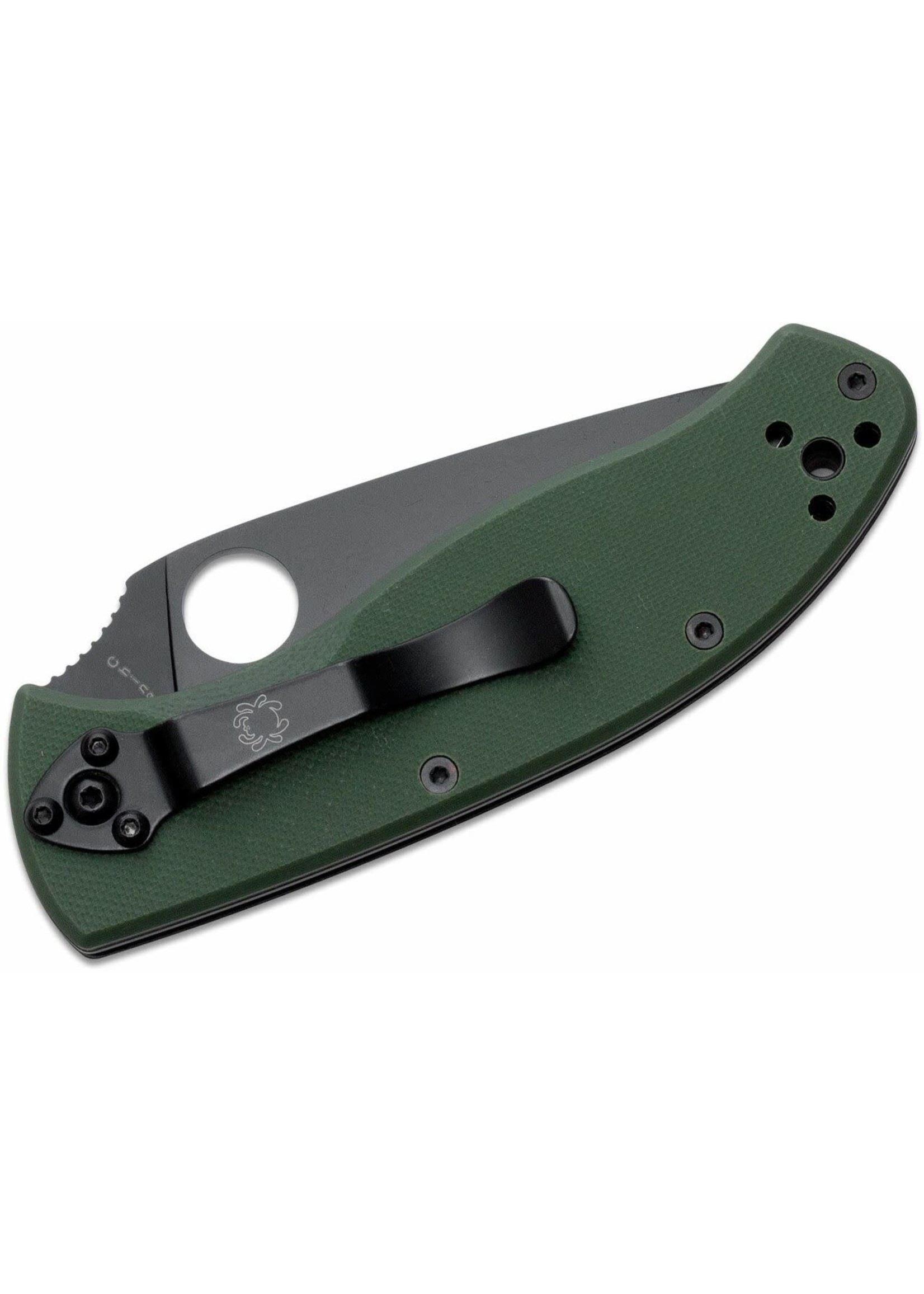Spyderco Spyderco Tenacious Folding Knife 3-3/8" Black Plain Blade, Foliage Green G10 Handles - C122GPBGR