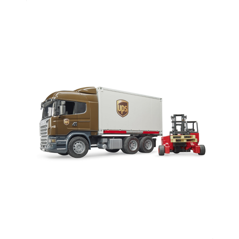 Bruder SCANIA R-series UPS truck w forklift