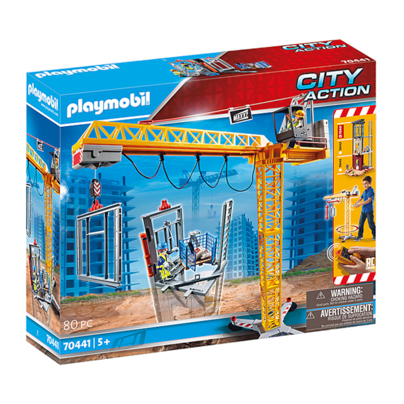Playmobil City Action Grue Radio-Commandée avec Mur de Construction Disc.70441