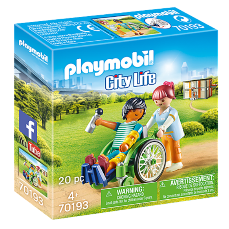 Playmobil City Life Patient en fauteuil roulant 70193