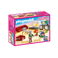 Playmobil Maison de Poupée 70207 Salon avec cheminée