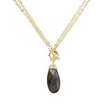 ETRUSCA Striped Faceted Drop Stone Necklace