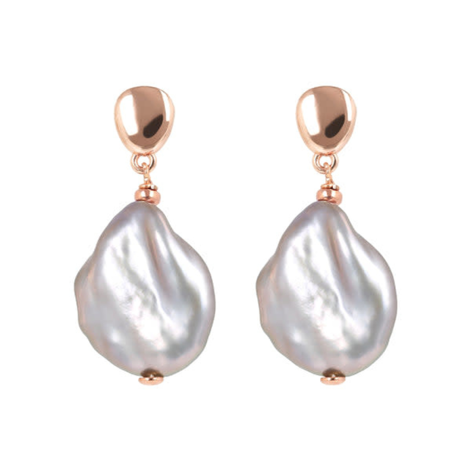 Bronzallure BRONZALLURE Baroque Coin Pearl Dangle Earrings