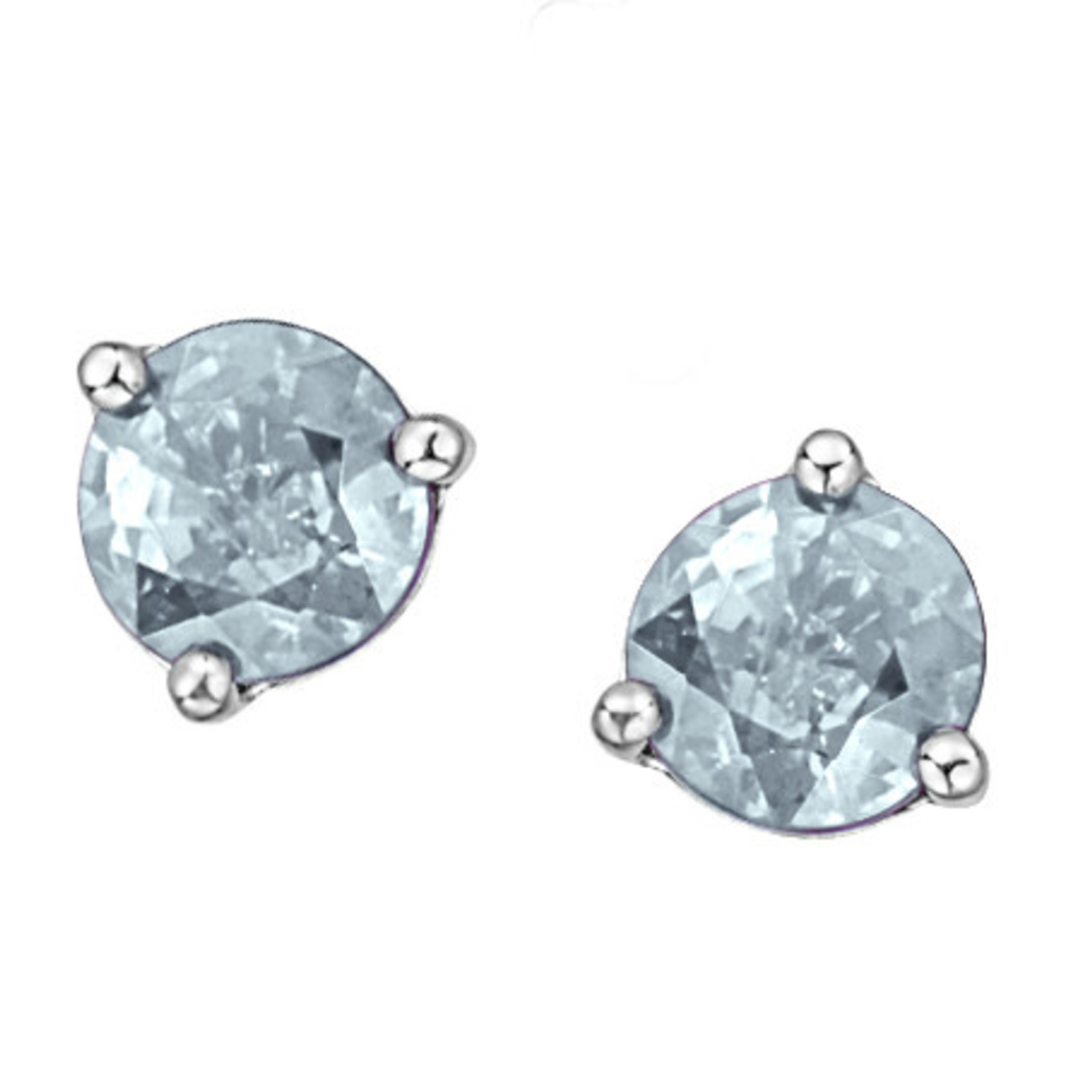 10K WG Birthstone Martini Stud Aquamarine