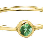 10K YG Emerald Stackable Round Ring