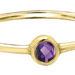 10K YG Amethyst Stackable Round Ring