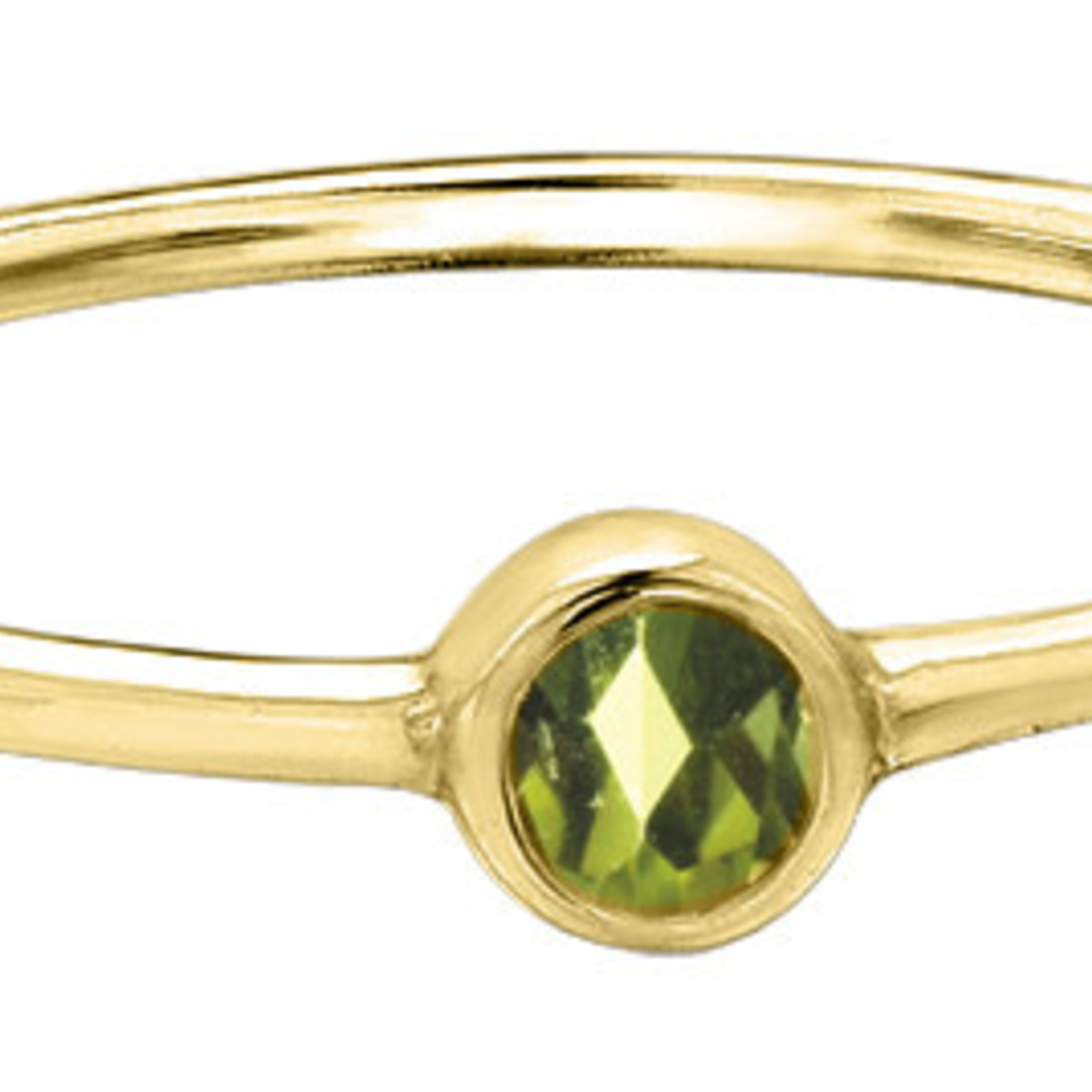 10K YG Peridot Stackable Round Ring
