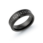 8mm Tungsten Black/White Wedding Band