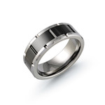 8mm Tungsten White/Black Wedding Band