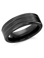 7mm White/Black Cobalt Wedding Band