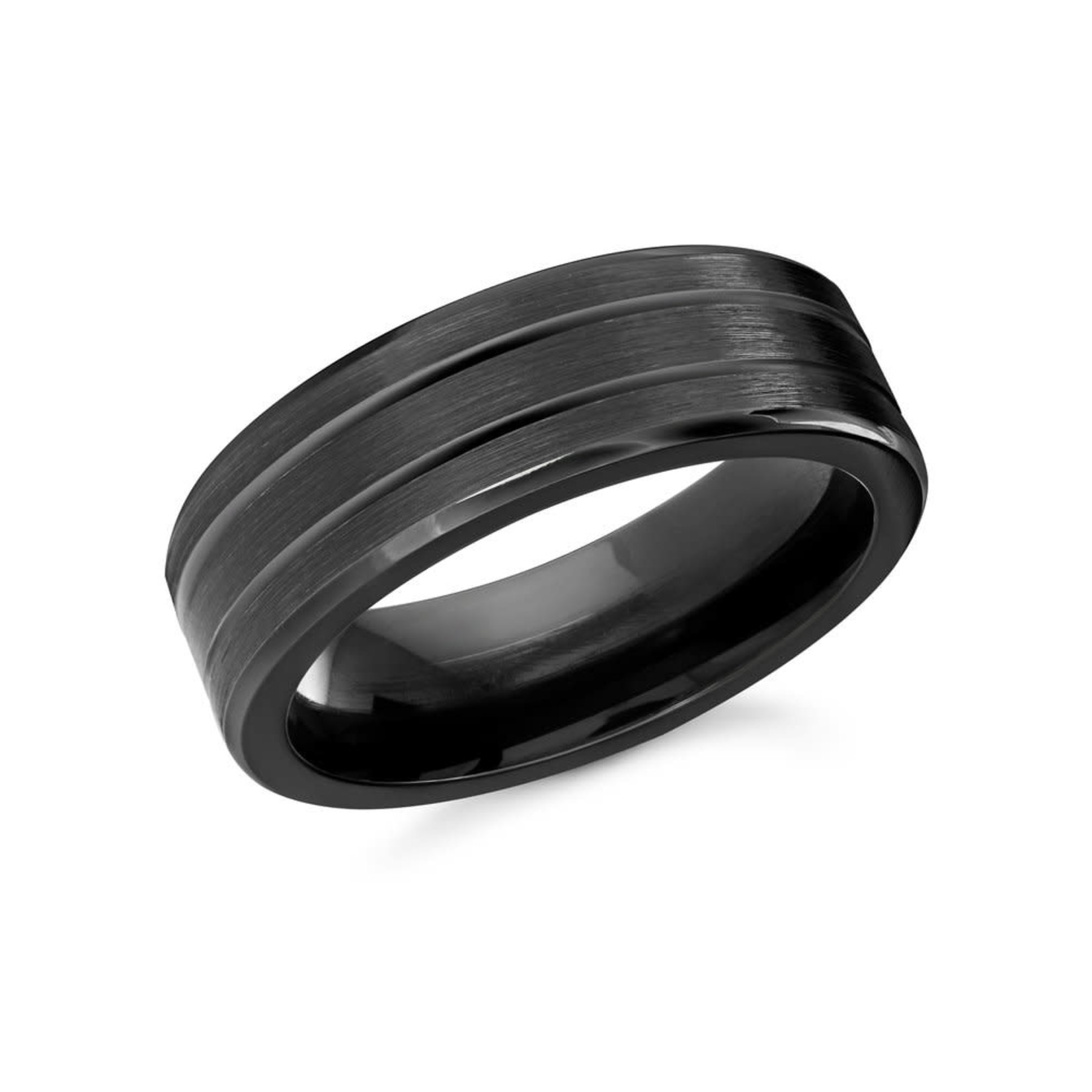 7mm White/Black Cobalt Wedding Band