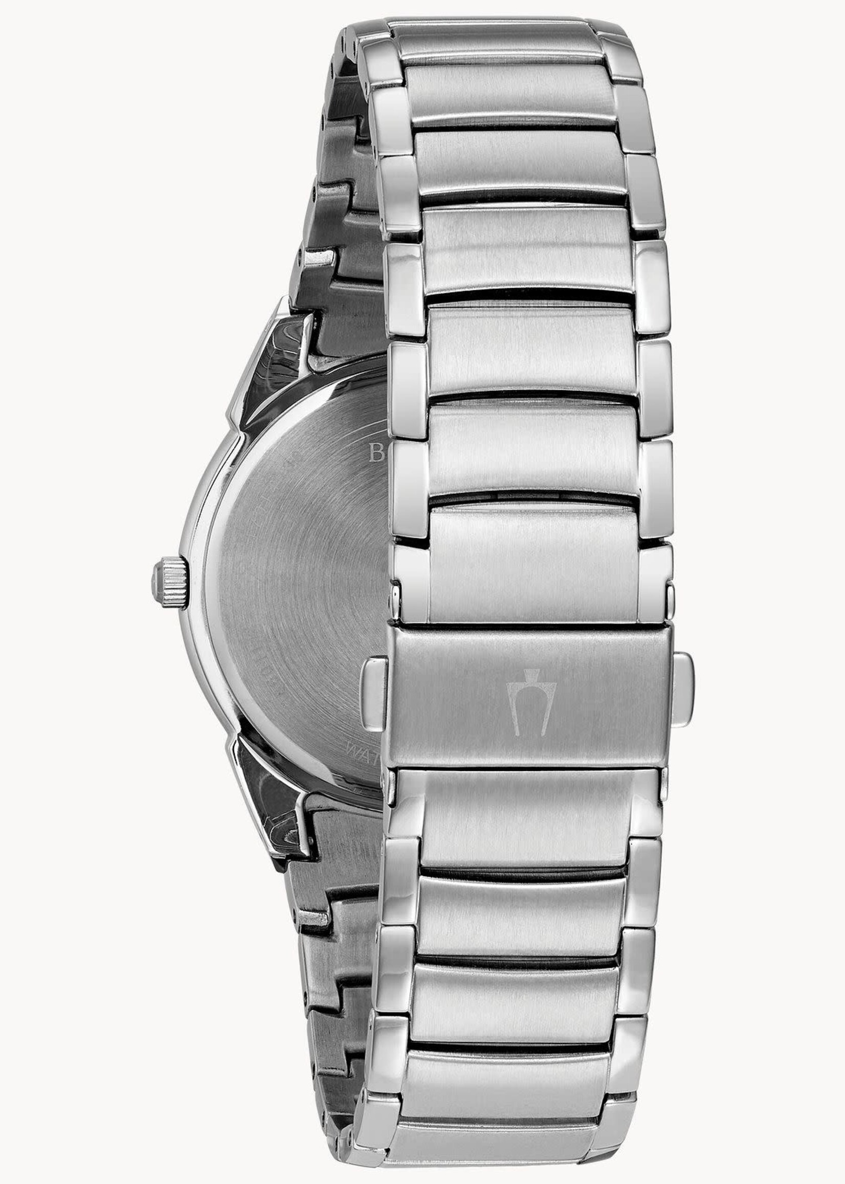 Bulova Classic - Men's  Silver Bracelet Black Face