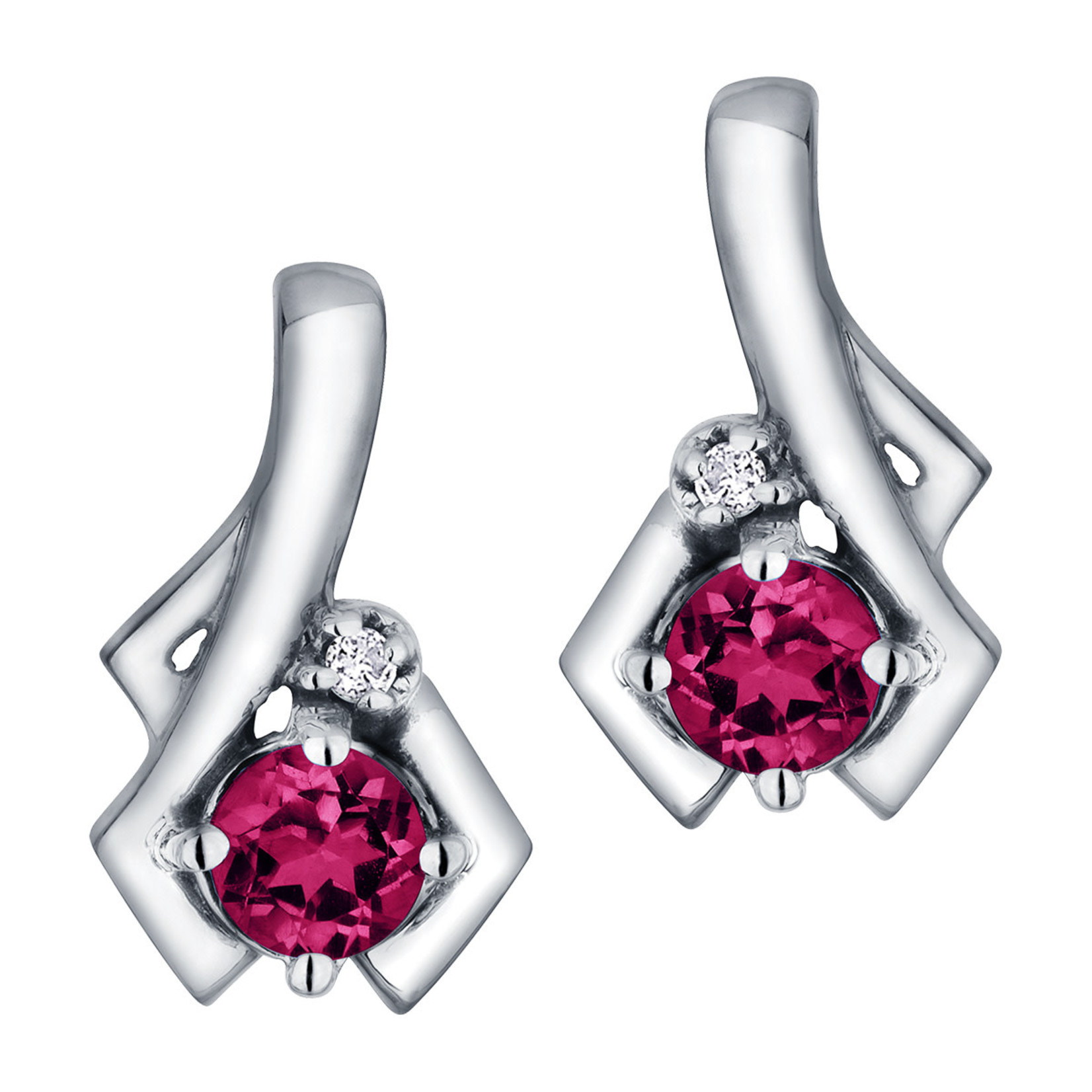 10k WG Birthstone Earrings Ruby