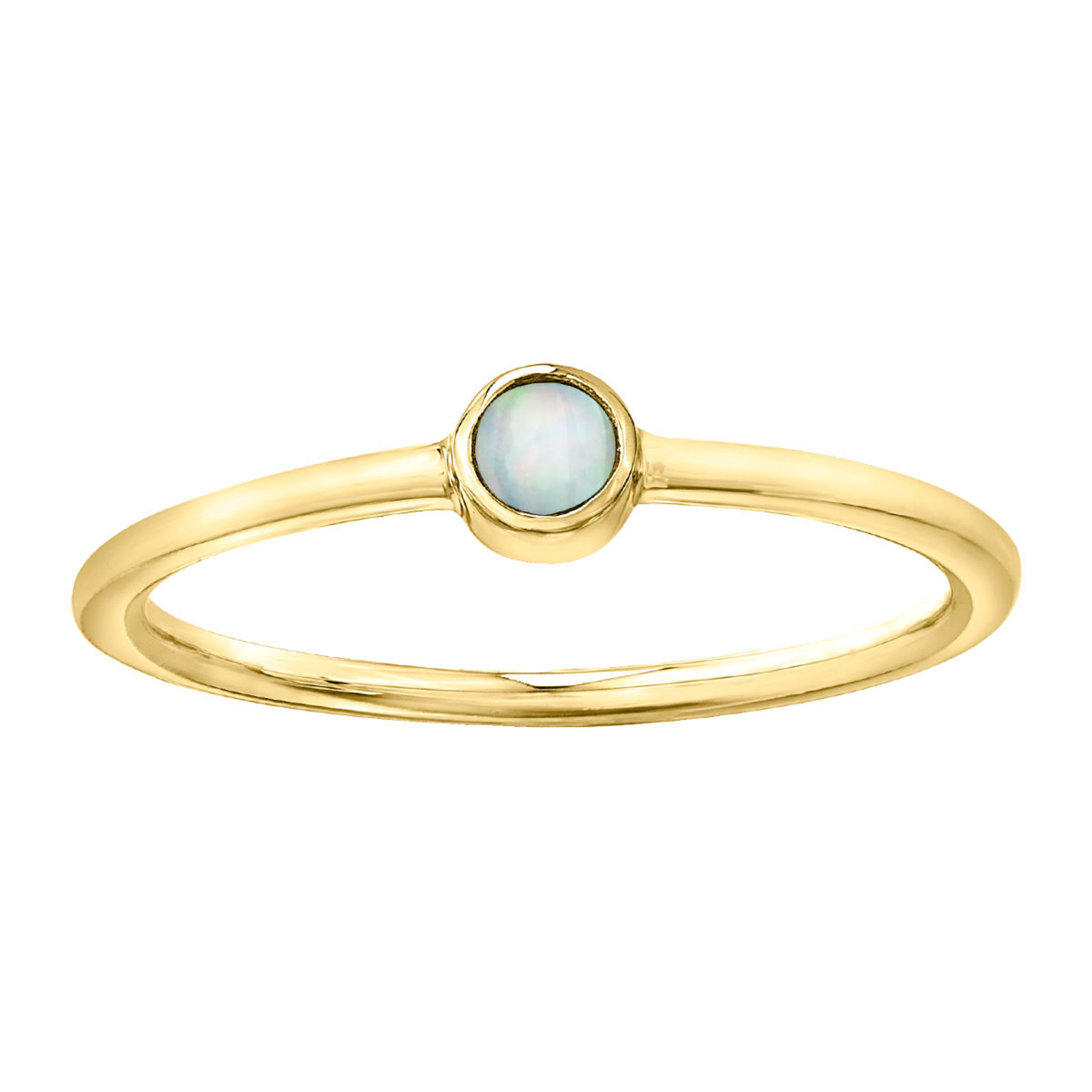 10K YG Opal Stackable Round Ring