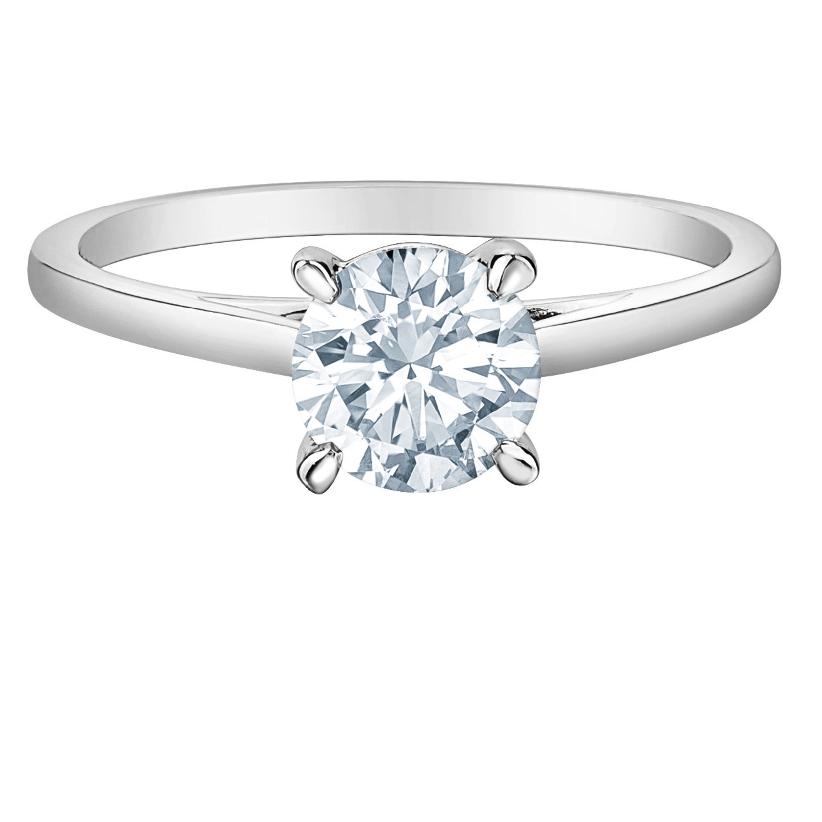 14K WG 1.50CT Round Cathedral Solitaire