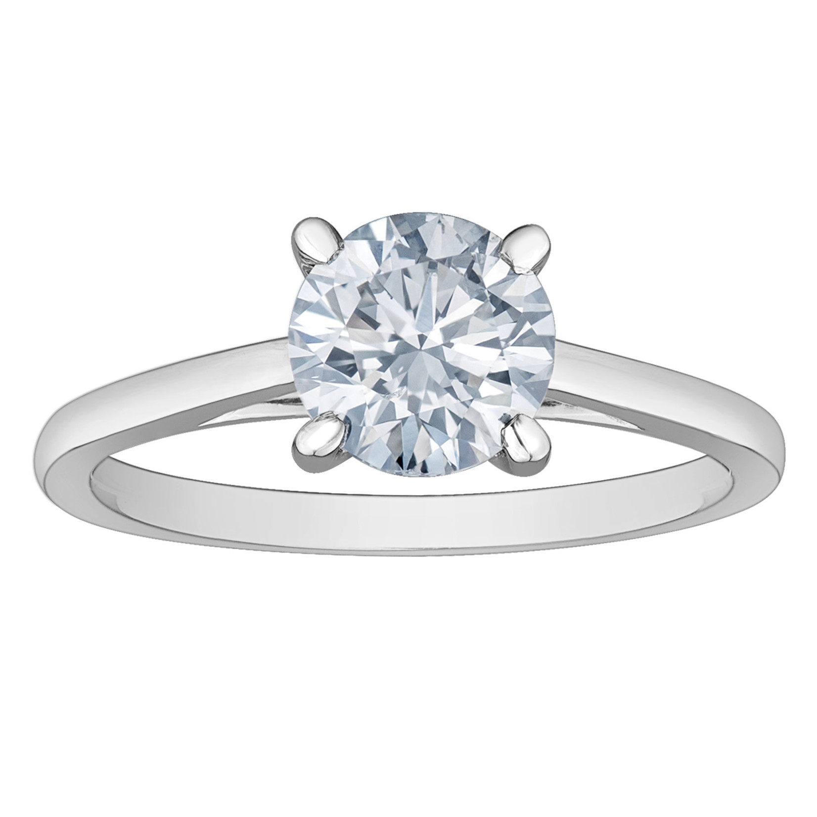 14K WG 1.05CT Round Cathedral Solitaire