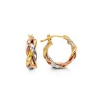 10K Gold 5x16mm Tri Colour Hoop