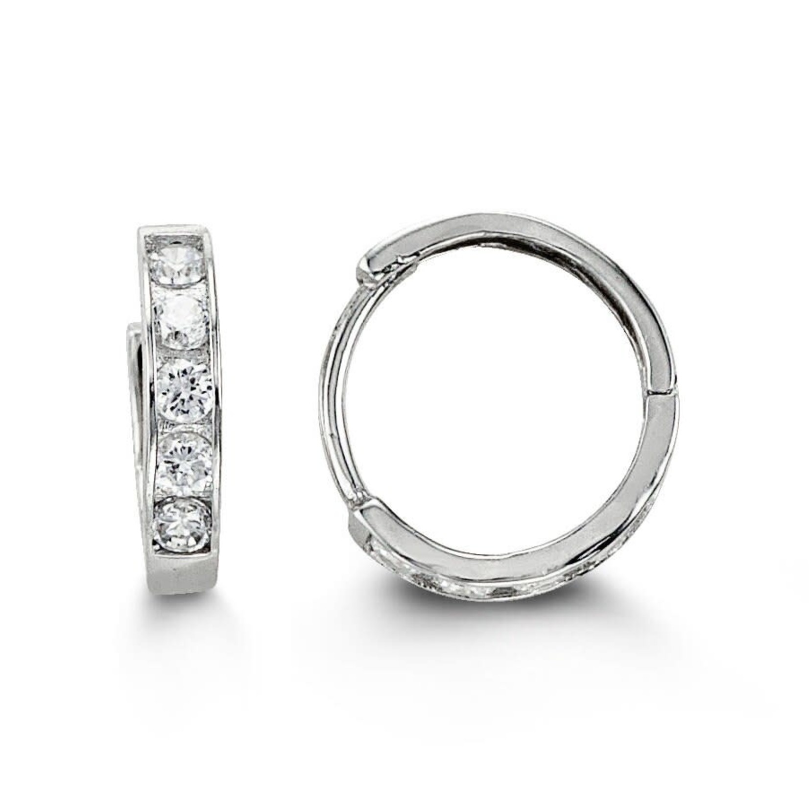 14K WG 2x10mm Cubic Zirconia Baby Hoop