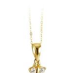 10K YG Cubic Zirconia Baby Pendant & Chain 14"