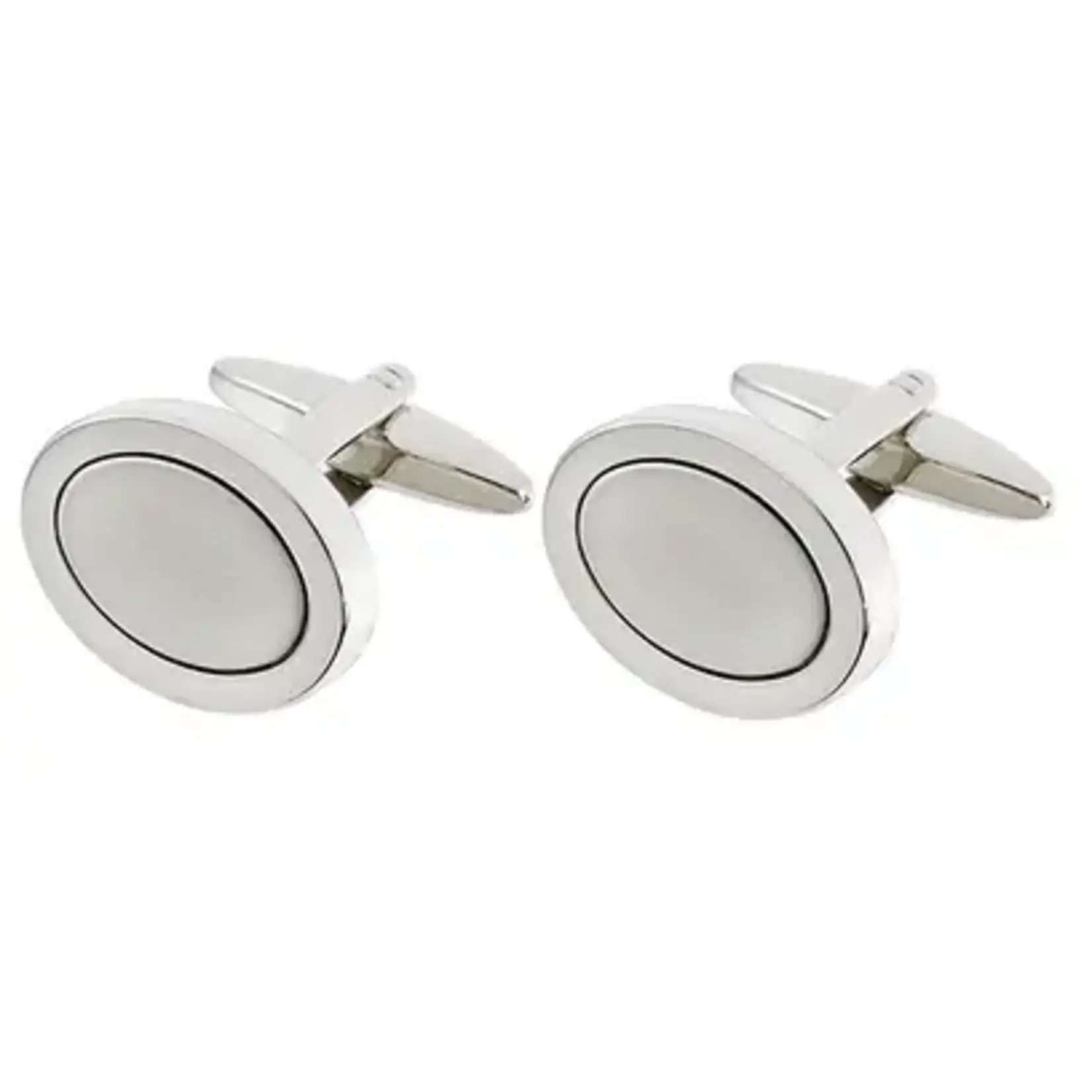ALPINE Oval Cufflink with Brushed Center - ST-SC127