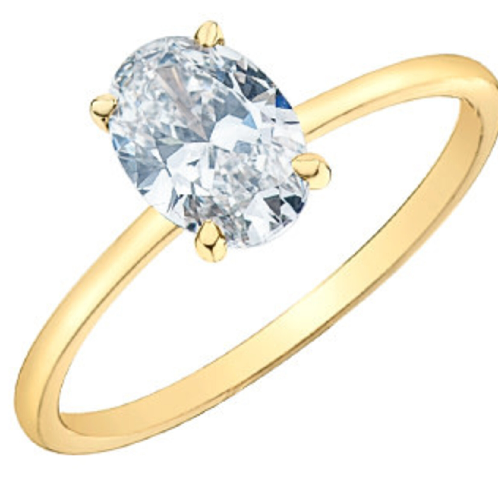 14K YG Oval Diamond 1.00CT