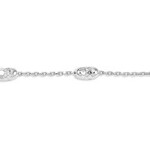 10K Luna White Gold Diamond-Cut Bead 7.5" Bracelet