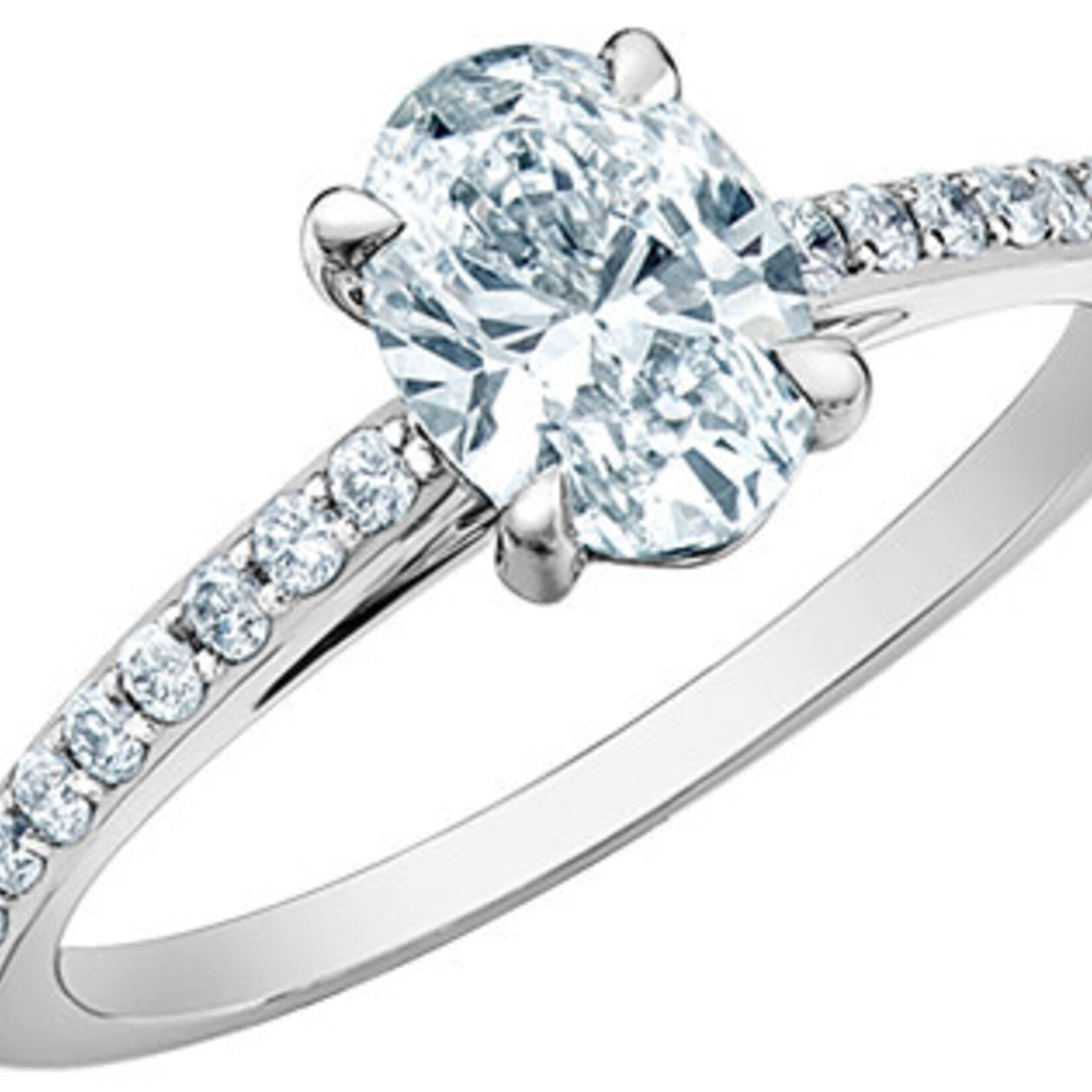 14K WG Oval Diamond Ring 1.01CT