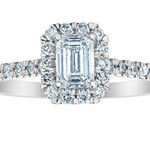 14K WG .59CT 34LGD Emerald Cut Diamond Ring
