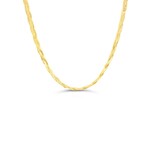 10K Yellow Gold Herringbone 3MM Braided Necklace 16"