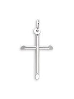 10K Faith White Gold Hollow Cross Pendant - 3132