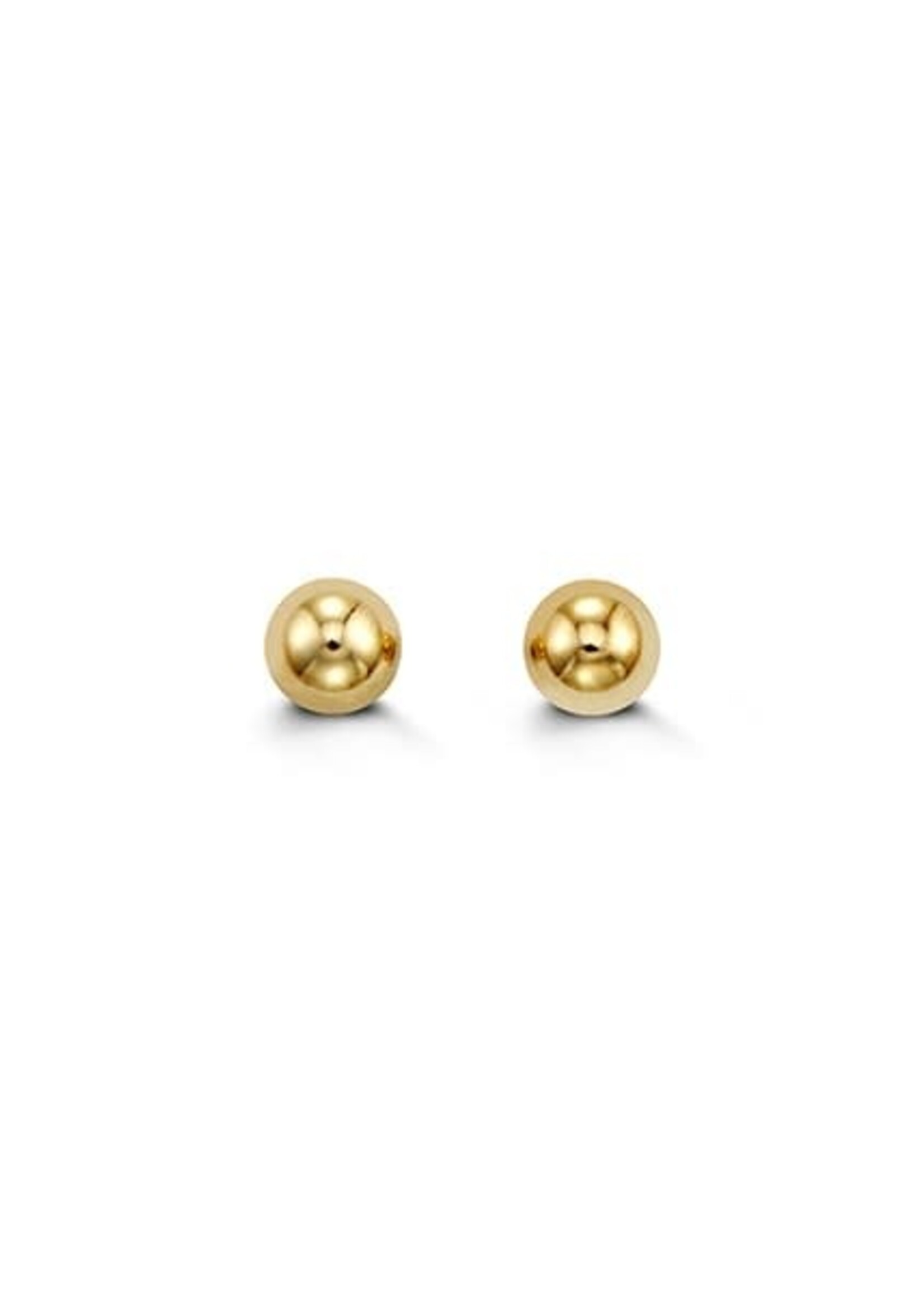 14K Yellow Gold Ball Stud Earrings 4MM