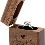 Flip Wood Ring Box- Pinky Promise