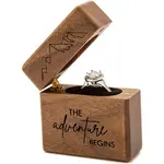 Flip Wood Ring Box - The Adventure Begins