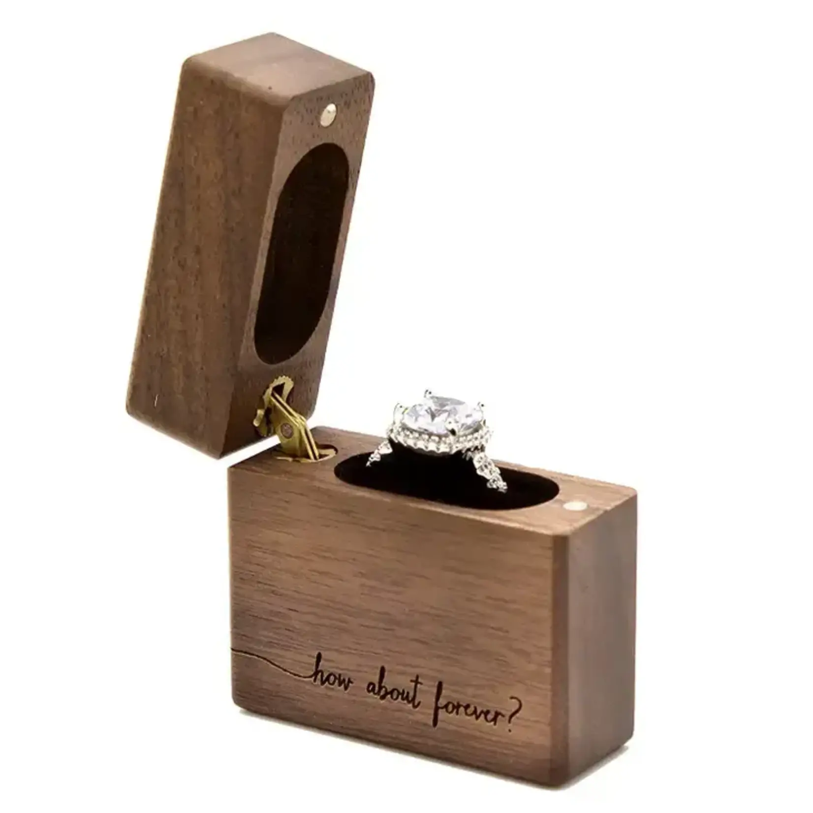 Flip Wood Ring Box - How About Forever