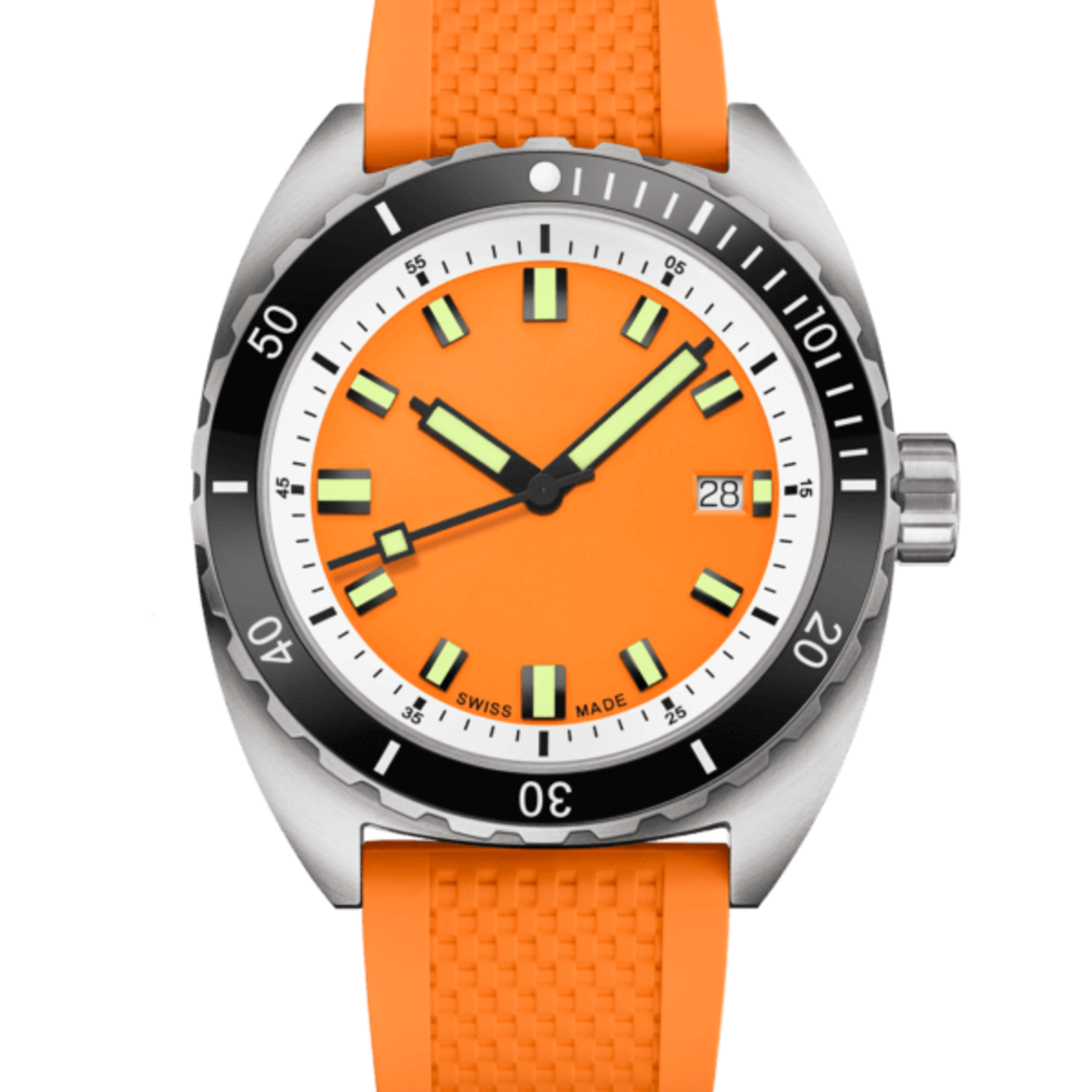 AWC AWC Deep Sea Titanium - 300 Automatic 3 Hand Watch Orange & White