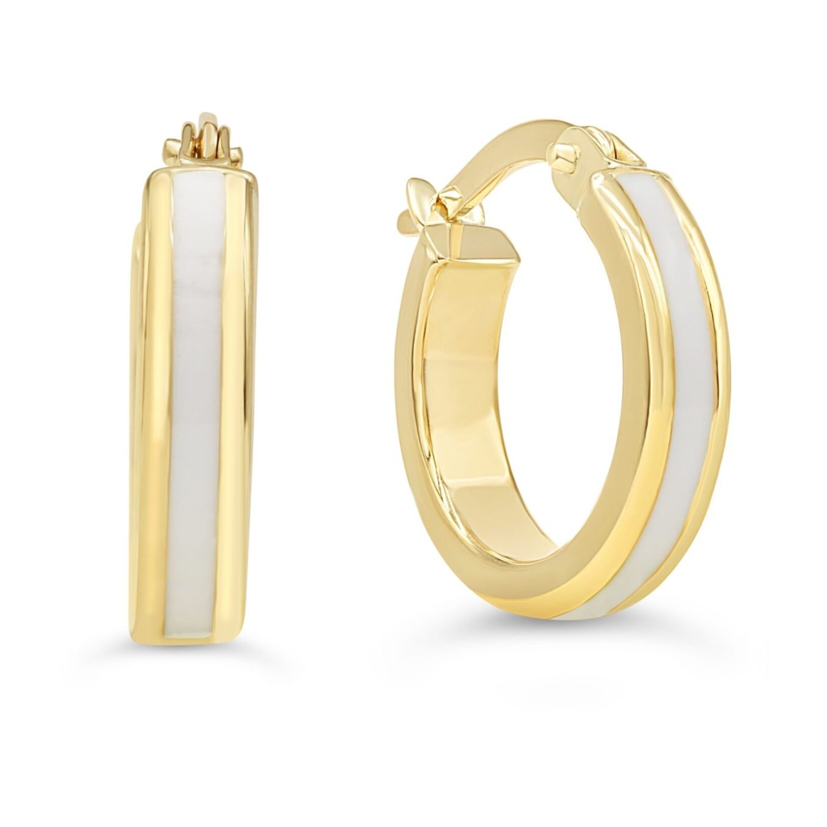 10K Yellow Gold Half Hoop Earrings - 1013G